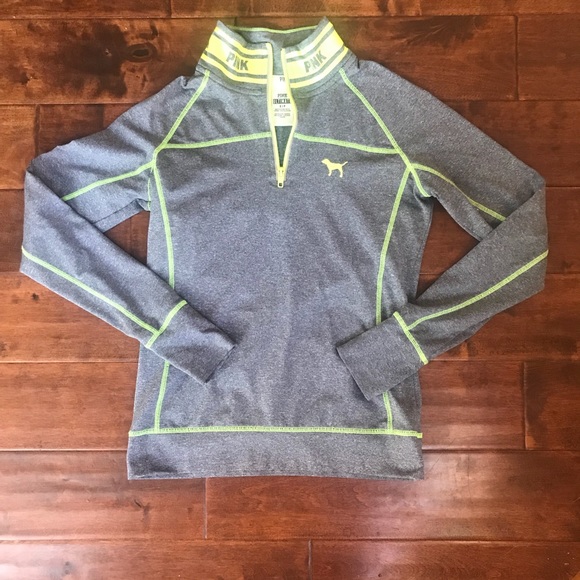 PINK Victoria's Secret Tops - Victoria Secret 1/4 Zip + Pocket and Thumb Holes